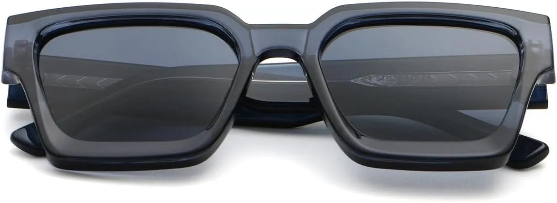Retro Square Frame Sunglasses Thick Cp Acetate Temple Polarized Sun Glasses Uv400 Unisex Sun Shades