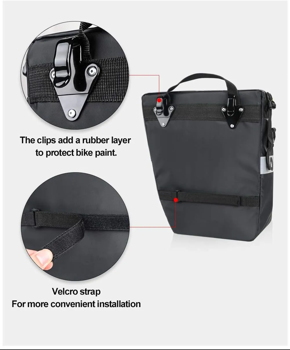 Rhinowalk 3 in 1 Bike Pannier Bag Multifunctional Bicycle Rear Rack Carrier Bag Backpack with Raincover