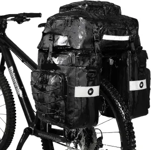Rhinowalk 3 in 1 Bike Pannier Bag Multifunctional Bicycle Rear Rack Carrier Bag Backpack with Raincover
