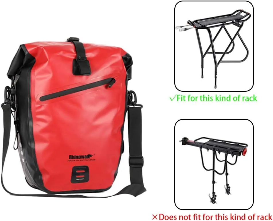 Rhinowalk Bike Bag Waterproof Bike Pannier Bag 27L,(for Bicycle Cargo Rack Saddle Bag Shoulder Bag Laptop Pannier Rack Bicycle Bag Professional Cycling Accessories)