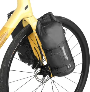 Rhinowalk Bike Front Fork Bag Waterproof Bicycle Pannier Bag 7L Rack Pouch for Mountain Bike E-Scooter Long Distance Riding Package Cycling Accessories (Black)