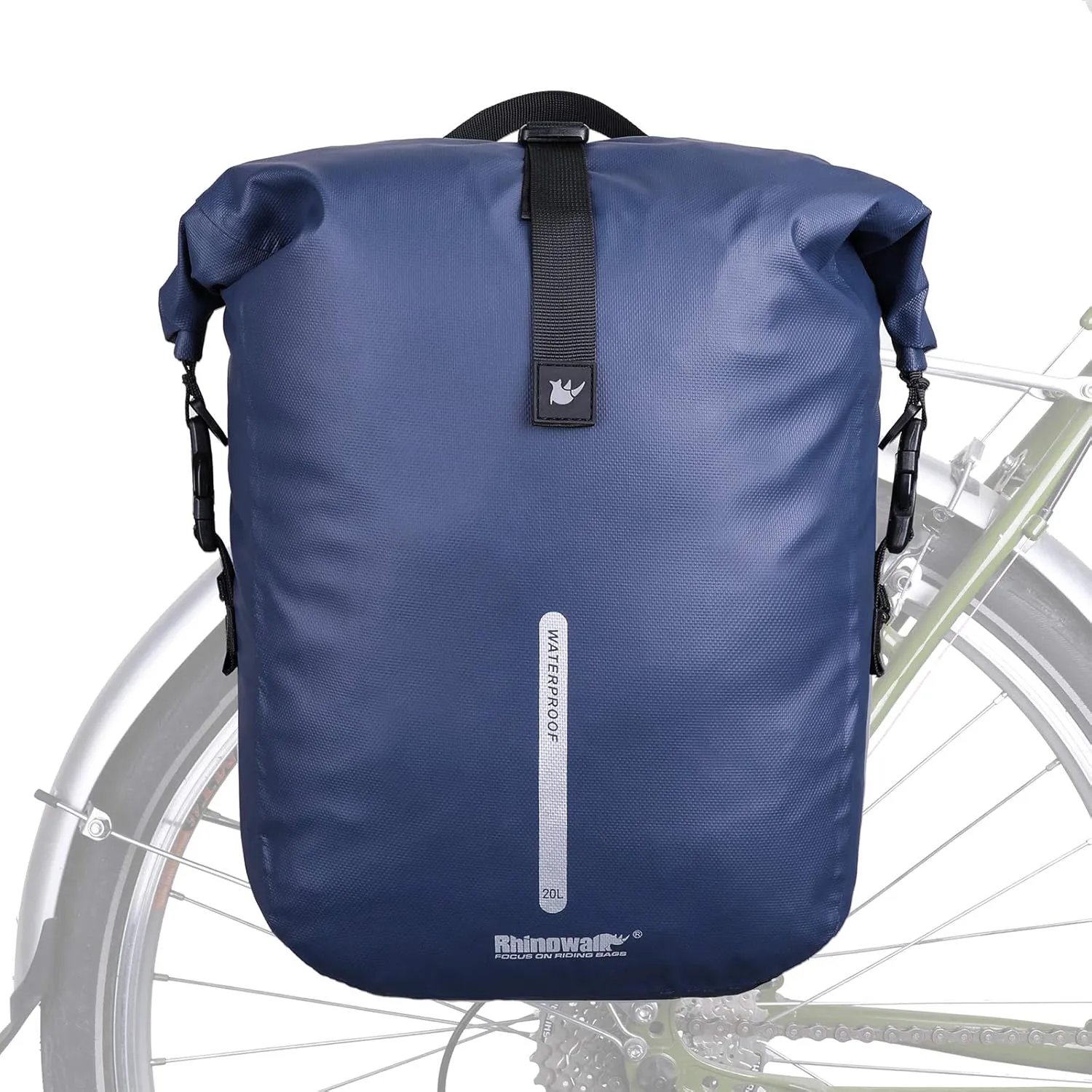 Rhinowalk Bike Pannier Bag, Waterproof Rack Bicycle Bag 20L, Bike Bag Shoulder Bag Laptop Pannier Backpack Professional Cycling Accessories