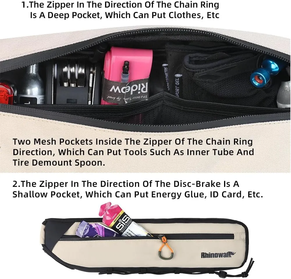 Rhinowalk Bike Triangle Bag - Waterproof Under Top Tube Bag, Cycling Accessories