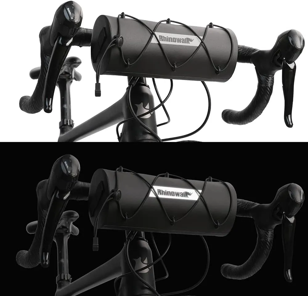 Rhinowalk Bike Waterproof Handlebar Bag, Bicycle Front Bag Fram Storage Roll Bag Mountain Road Bikes Commuter Shoulder Bag Professional Cycling Accessories-Black