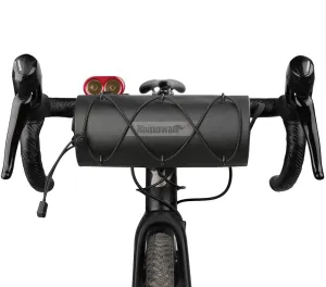 Rhinowalk Bike Waterproof Handlebar Bag, Bicycle Front Bag Fram Storage Roll Bag Mountain Road Bikes Commuter Shoulder Bag Professional Cycling Accessories-Black