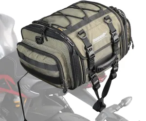 Rhinowalk Motorcycle Tail Bag, Expandable Motorcycle Travel Luggage Bags 26L, Waterproof All-Weather Trunk Rack Bag with Sissy Bar Straps & Helmet Rain Cover – Green