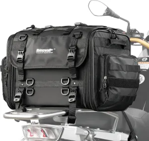 Rhinowalk Motorcycle Tail Bag, Expandable Motorcycle Travel Luggage Bags 60L, Waterproof All-Weather Trunk Rack Bag with Sissy Bar Straps & Helmet Rain Cover – Black