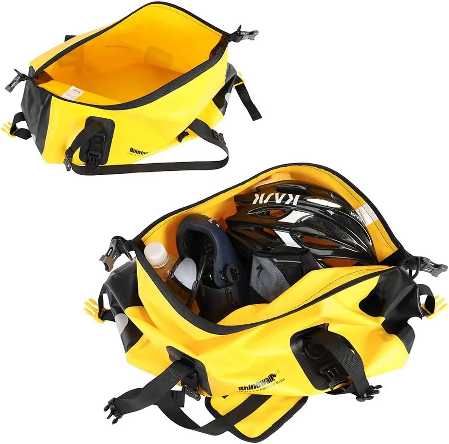 Rhinowalk Waterproof Duffle Dry Bag 20L Bike Bag Motorcycle Tail Bag Motor Travel Luggage for Camping, Boating, Cycling, Motorcycle-Yellow