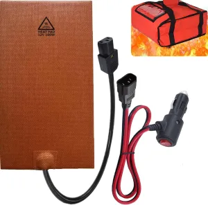 RICHOOSE 100W Food Transport Heated Pad for Pizza Delivery Bags - Portable Pizza Bag Warmer with Over-Heat Protection, Water & Oil Resistant - Delivery & Takeout Essential (5.91 x 11.91 inches)