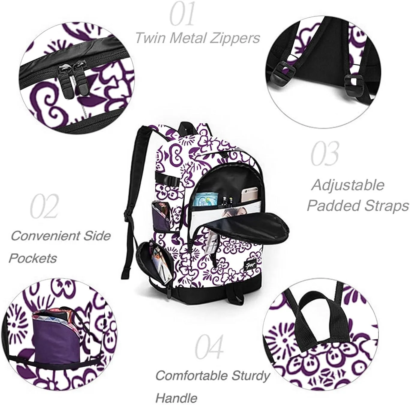 rickyh style School Backpack Travel Bag for Men & Women Lightweight College Back Pack with Laptop Compartmen