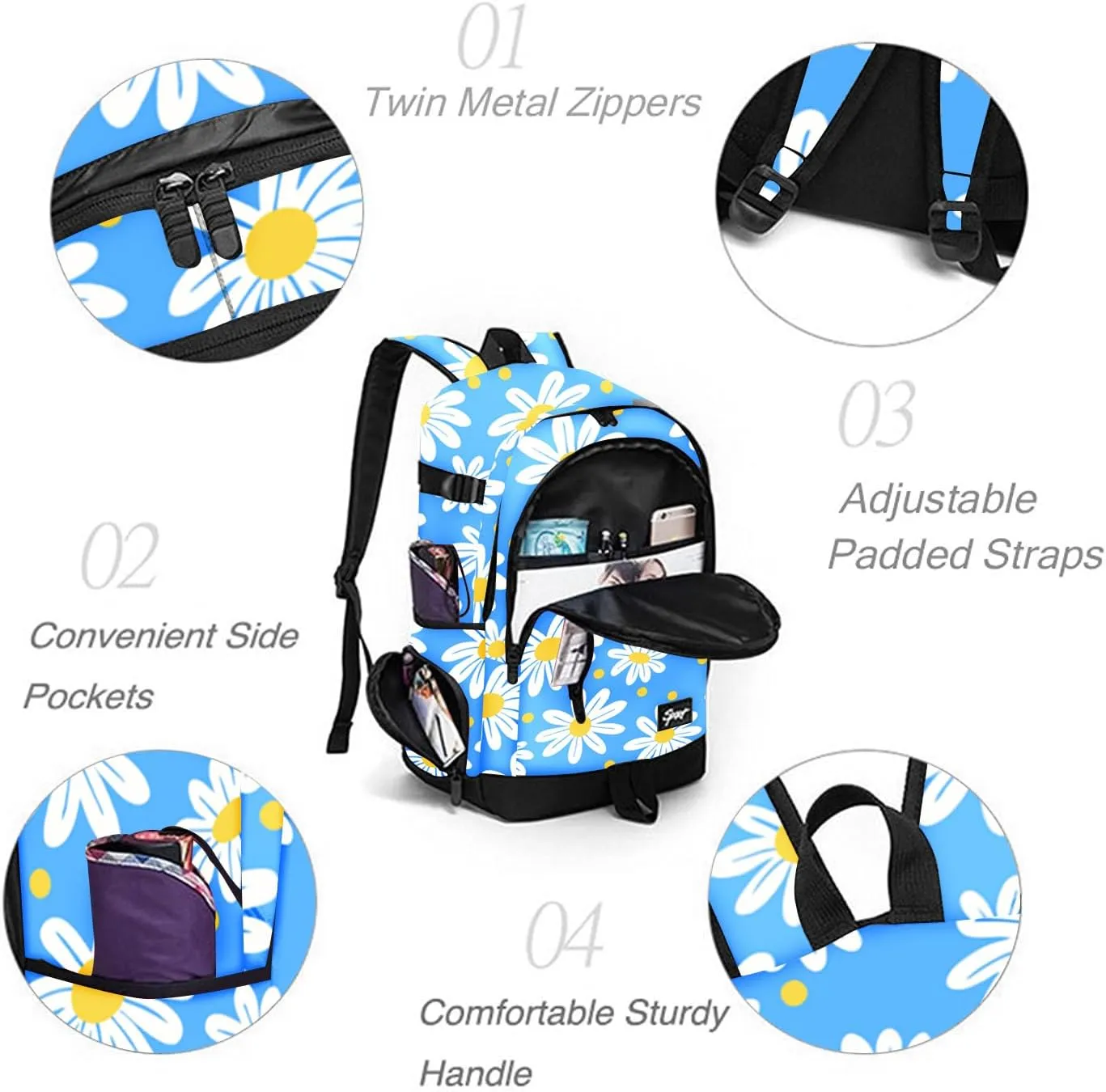 rickyh style School Backpack Travel Bag for Men & Women Lightweight College Back Pack with Laptop Compartmen