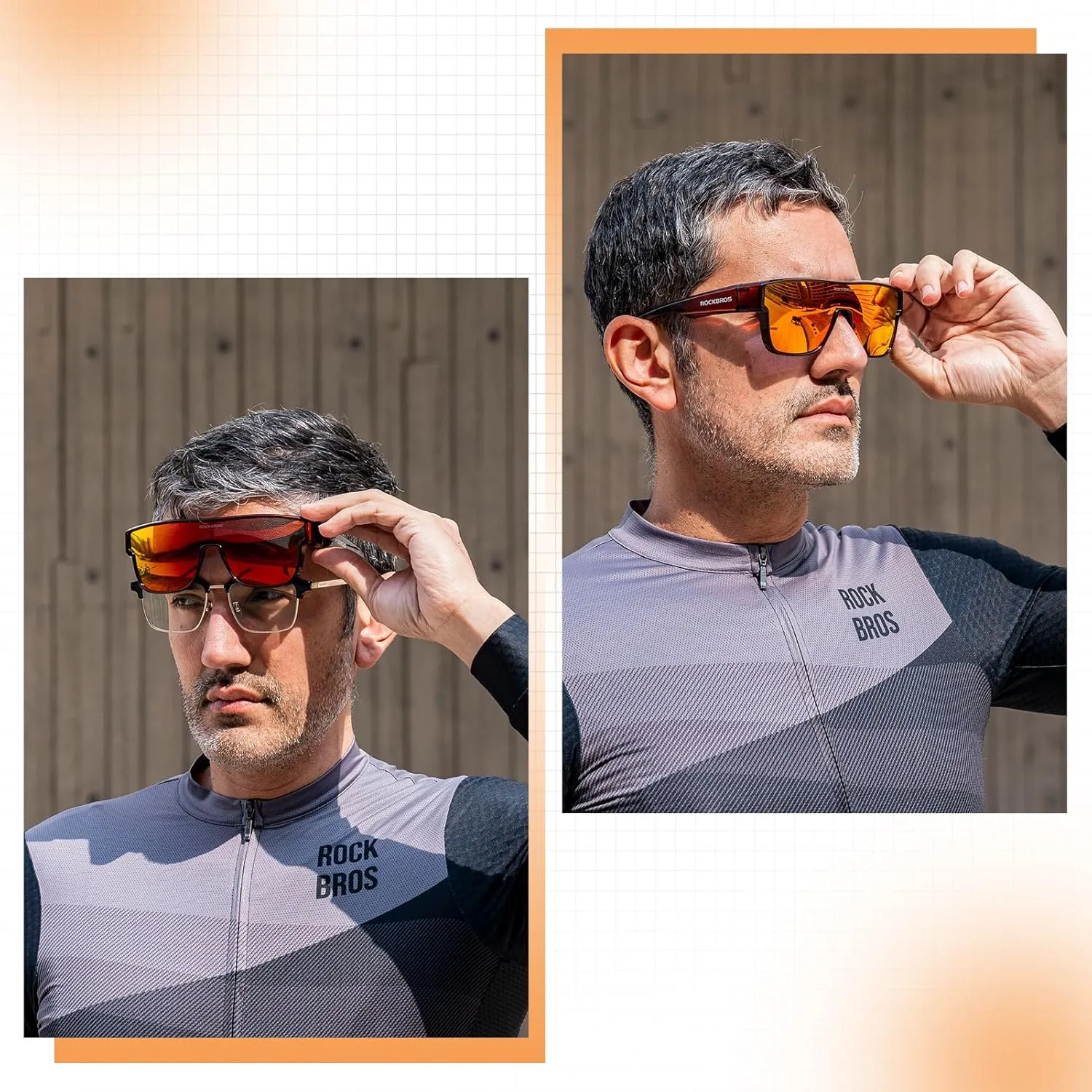 ROCKBROS Polarized Fit Over Glasses Sunglasses 100% UV400 Protection for Men Women,Wrap Around Sunglasses for Driving Cycling