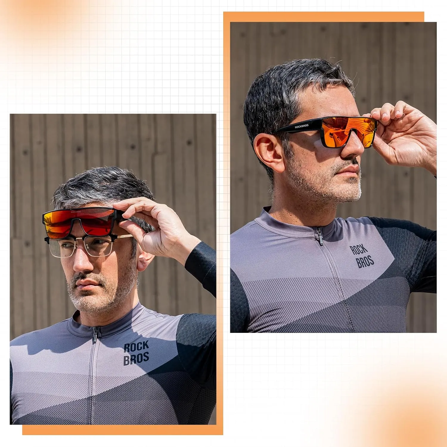 ROCKBROS Polarized Fit Over Glasses Sunglasses 100% UV400 Protection for Men Women,Wrap Around Sunglasses for Driving Cycling