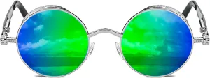 ROCKNIGHT Gothic Steampunk Round Polarized UV400 Protection Sunglasses Unisex Street Outdoor 48mm