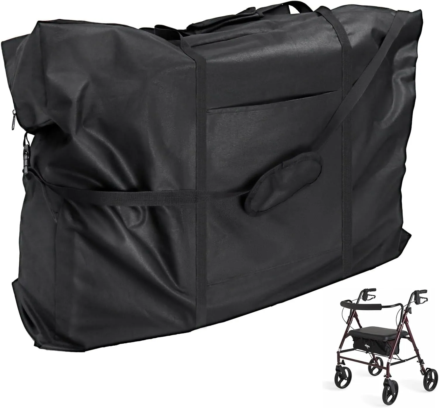 Rollator Travel Bag - Waterproof Travel Bag for Medline Large 500LB Folding Walker Transport Chair Portable Large Duffel Bag Carry Case for Car and Airplane Traveling(37"L x 14"D x 29"H)