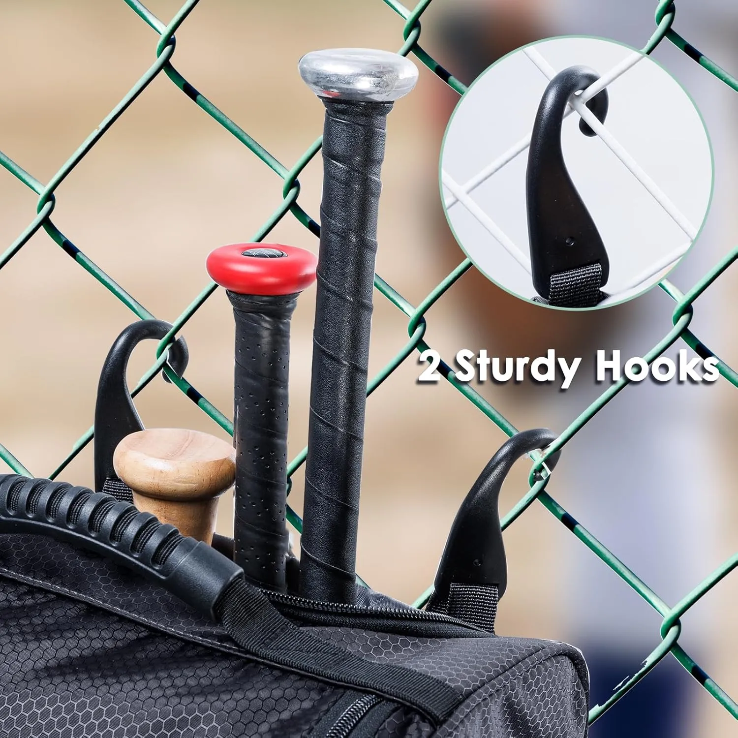 Rolling Baseball Bag With Wheels, Seperate Shoe Compartment and Fence Hook - Large Softball Bag for T-Ball - Team Equipment Duffle Bag - Catcher Gear Bag for Boys 8-12, Youth, Adults