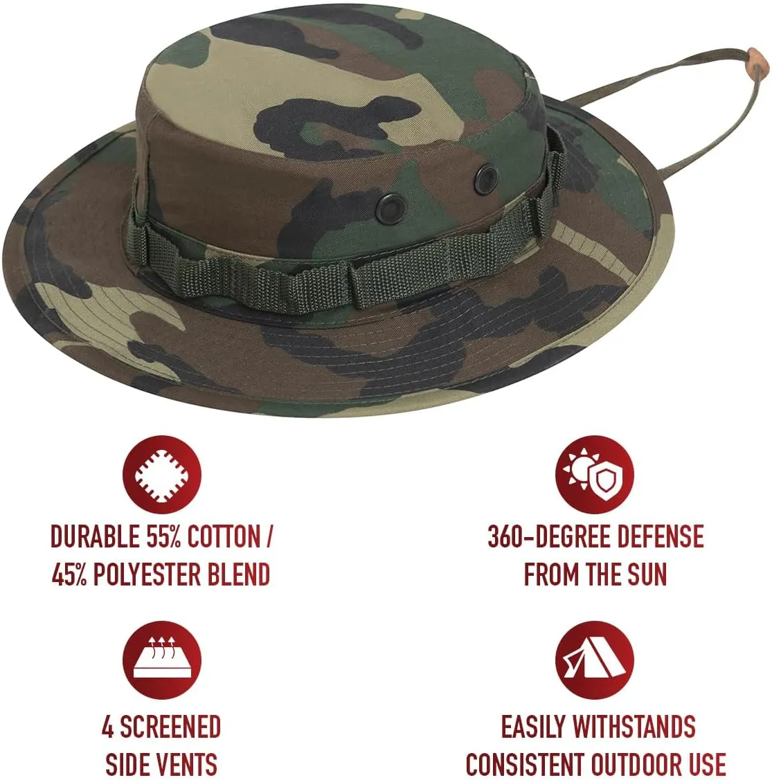 Rothco Camo Boonie Hat Bucket Hat Military Hat