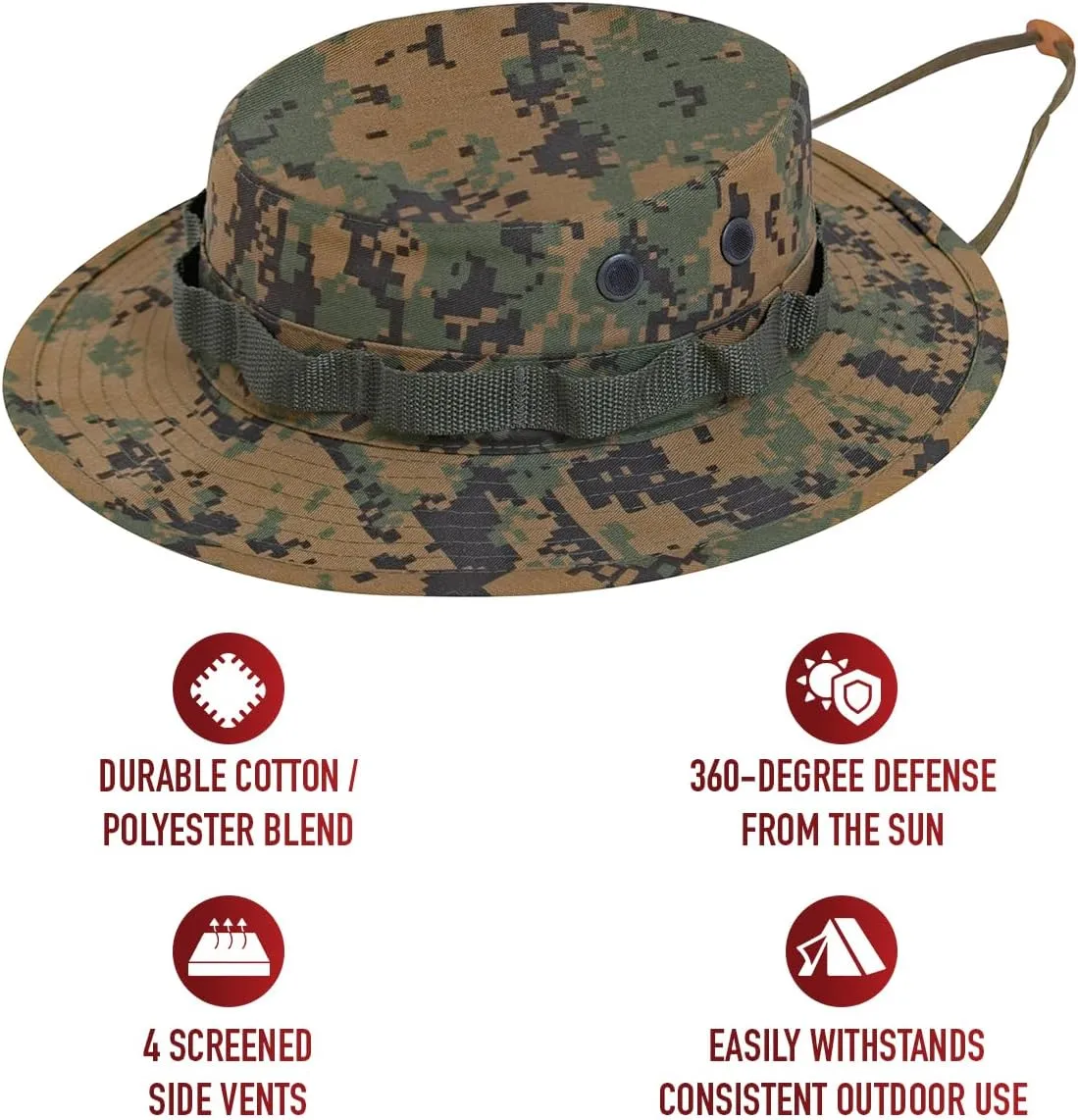 Rothco Camo Boonie Hat Bucket Hat Military Hat