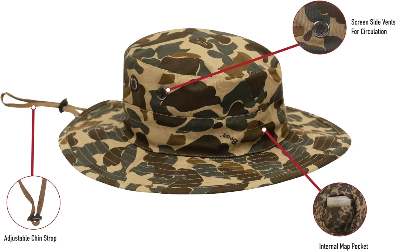 Rothco mens Rothco X Bear Archery Fred Bear Camo Adjustable Boonie Hat