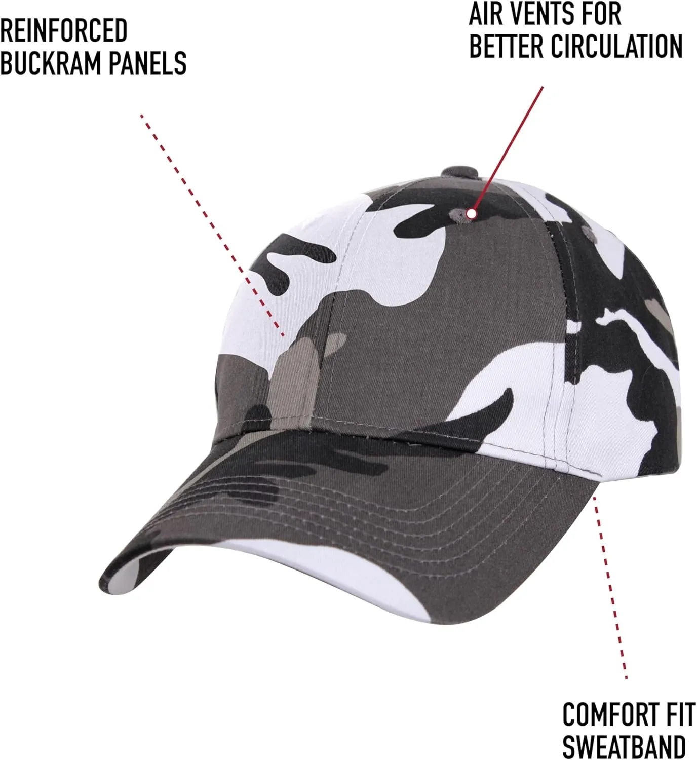 Rothco Supreme Camo Low Profile Cap – Adjustable Rugged Outdoor Baseball Hat