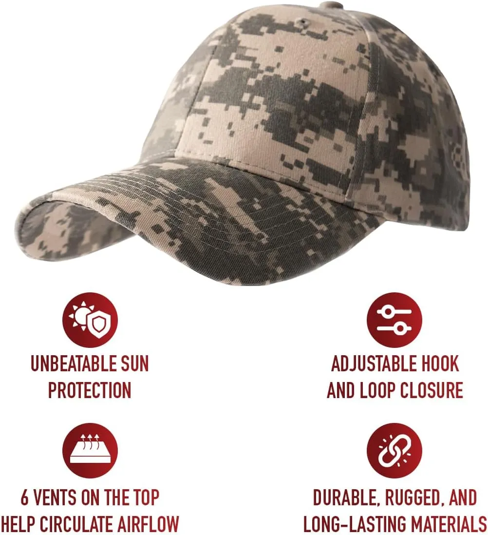 Rothco Supreme Camo Low Profile Cap – Adjustable Rugged Outdoor Baseball Hat