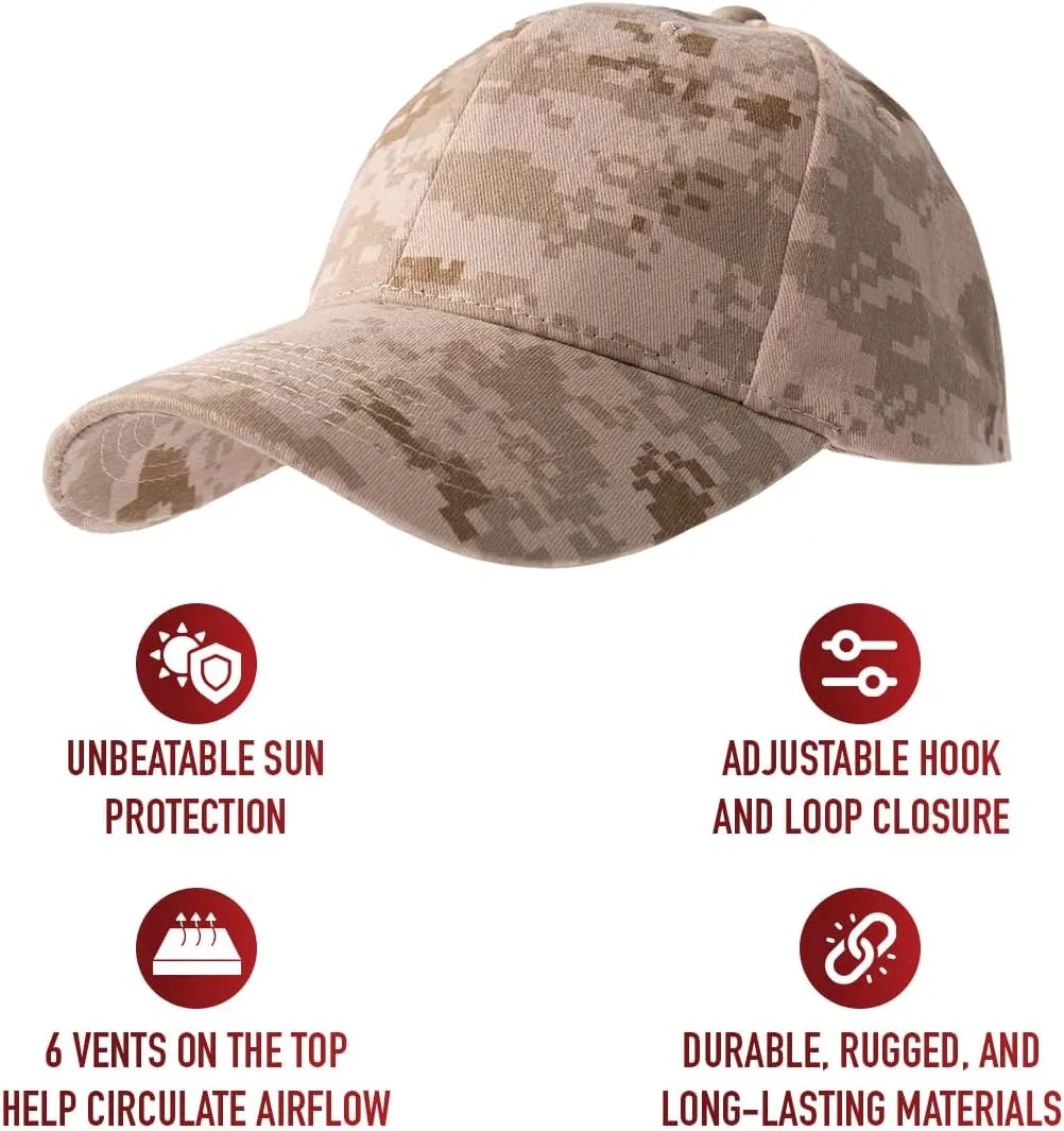 Rothco Supreme Camo Low Profile Cap – Adjustable Rugged Outdoor Baseball Hat