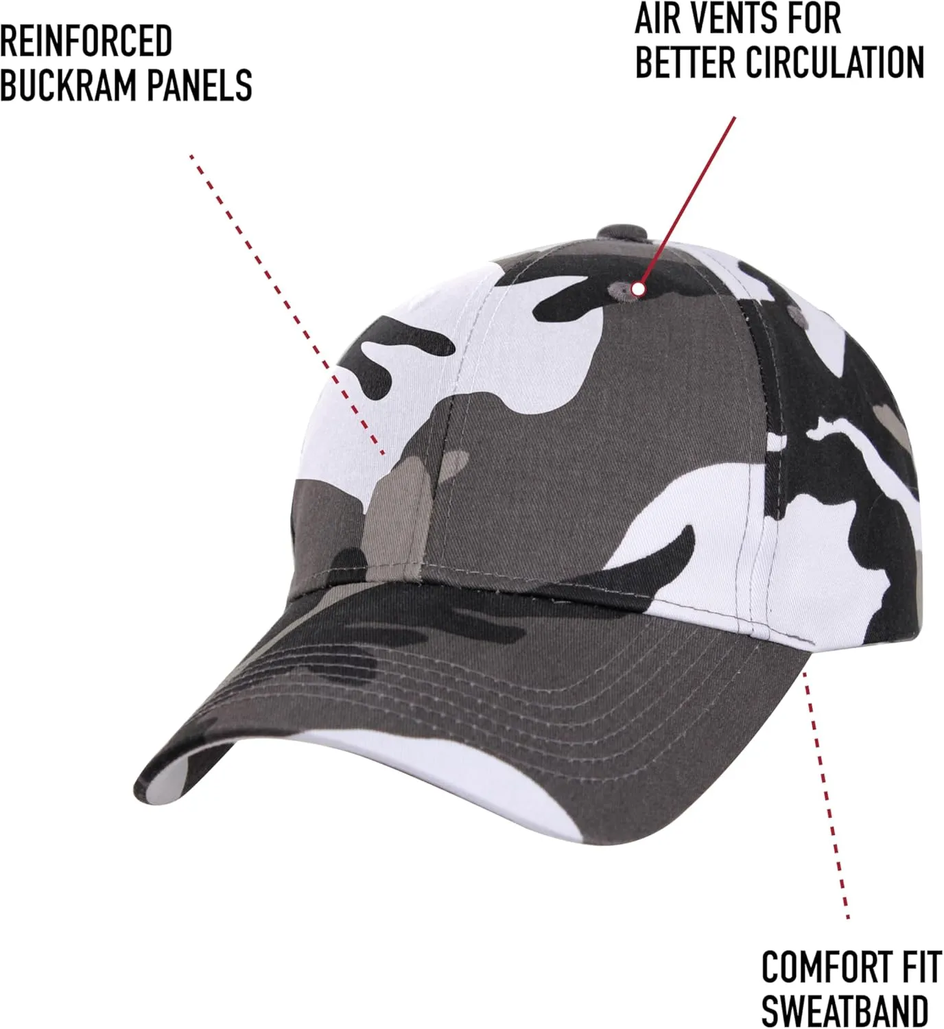 Rothco Supreme Camo Low Profile Cap – Adjustable Rugged Outdoor Baseball Hat