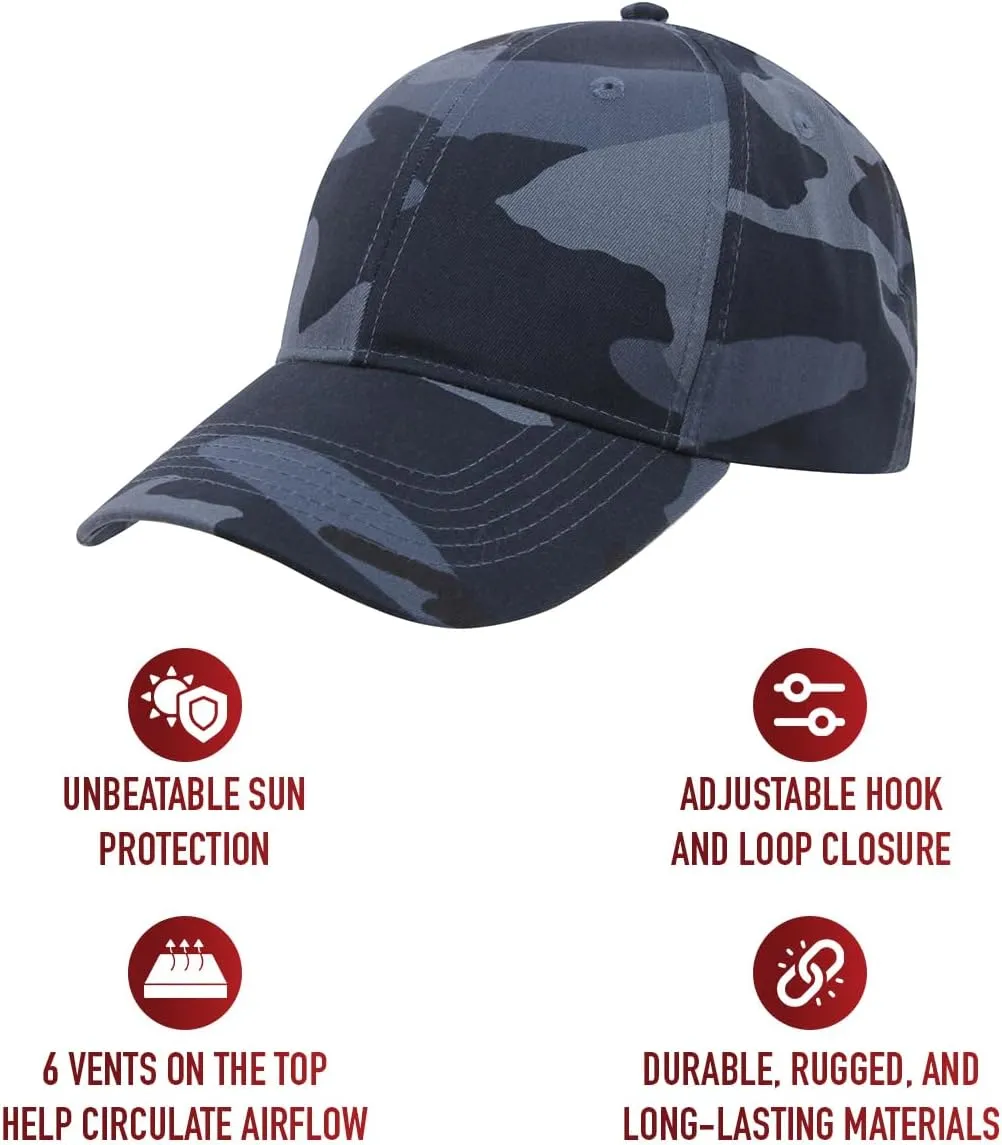 Rothco Supreme Camo Low Profile Cap – Adjustable Rugged Outdoor Baseball Hat