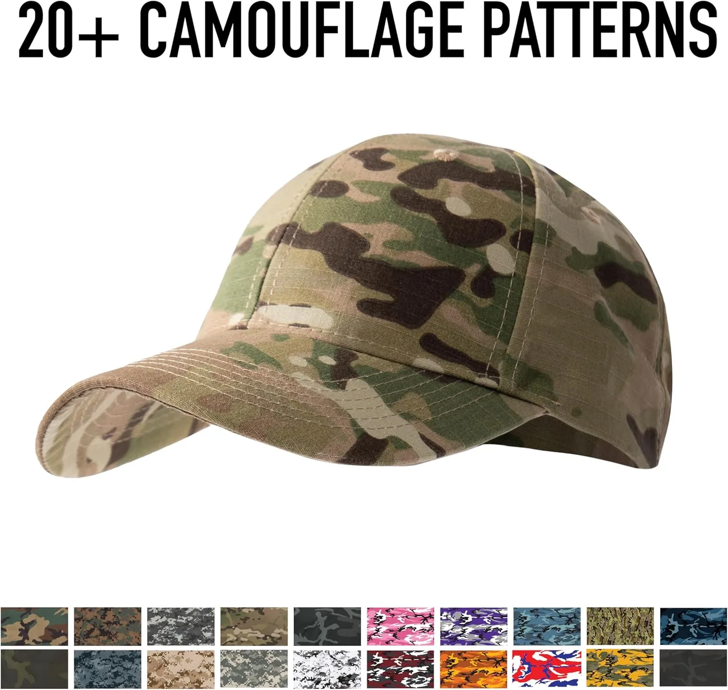 Rothco Supreme Camo Low Profile Cap – Adjustable Rugged Outdoor Baseball Hat