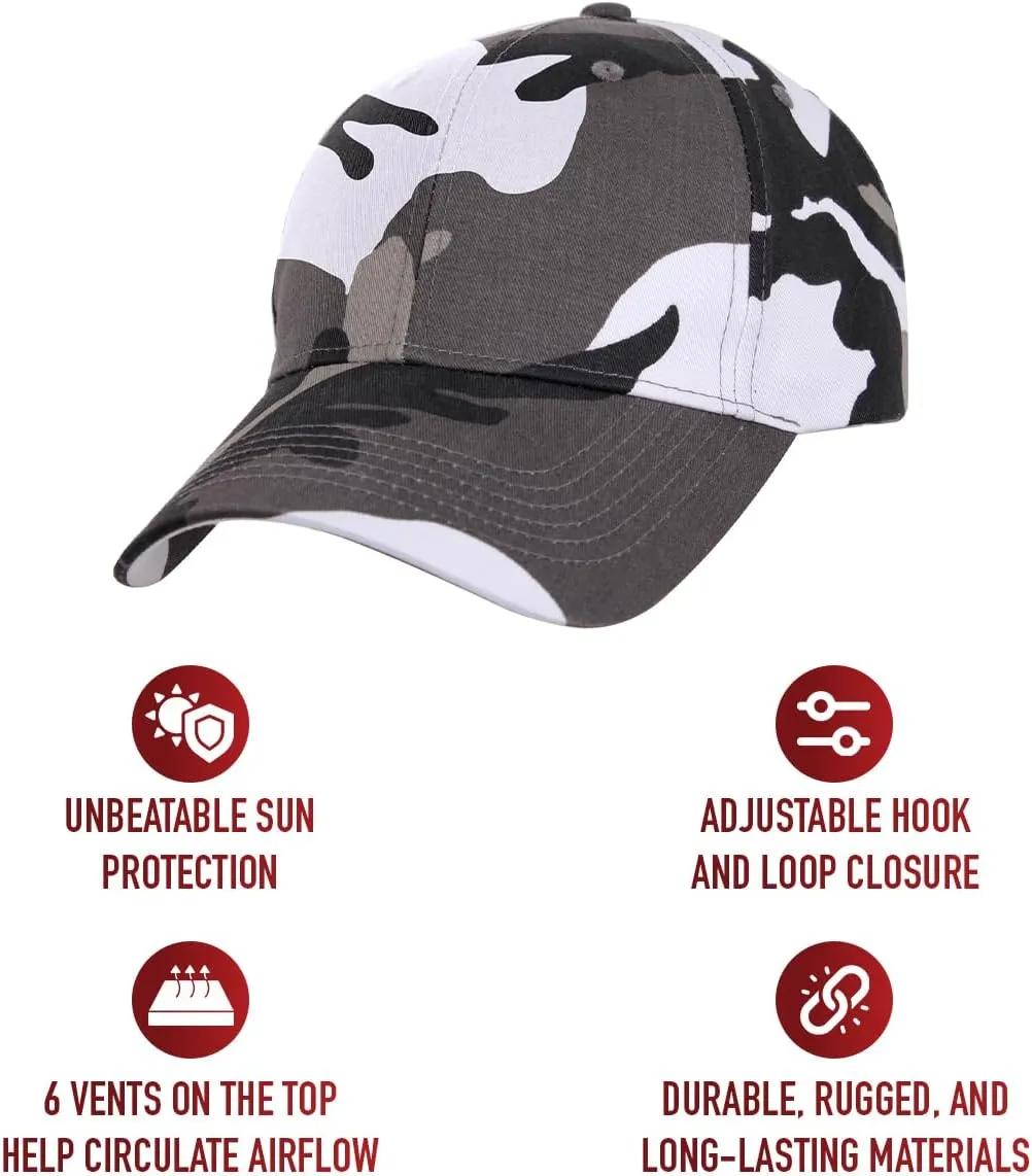 Rothco Supreme Camo Low Profile Cap – Adjustable Rugged Outdoor Baseball Hat