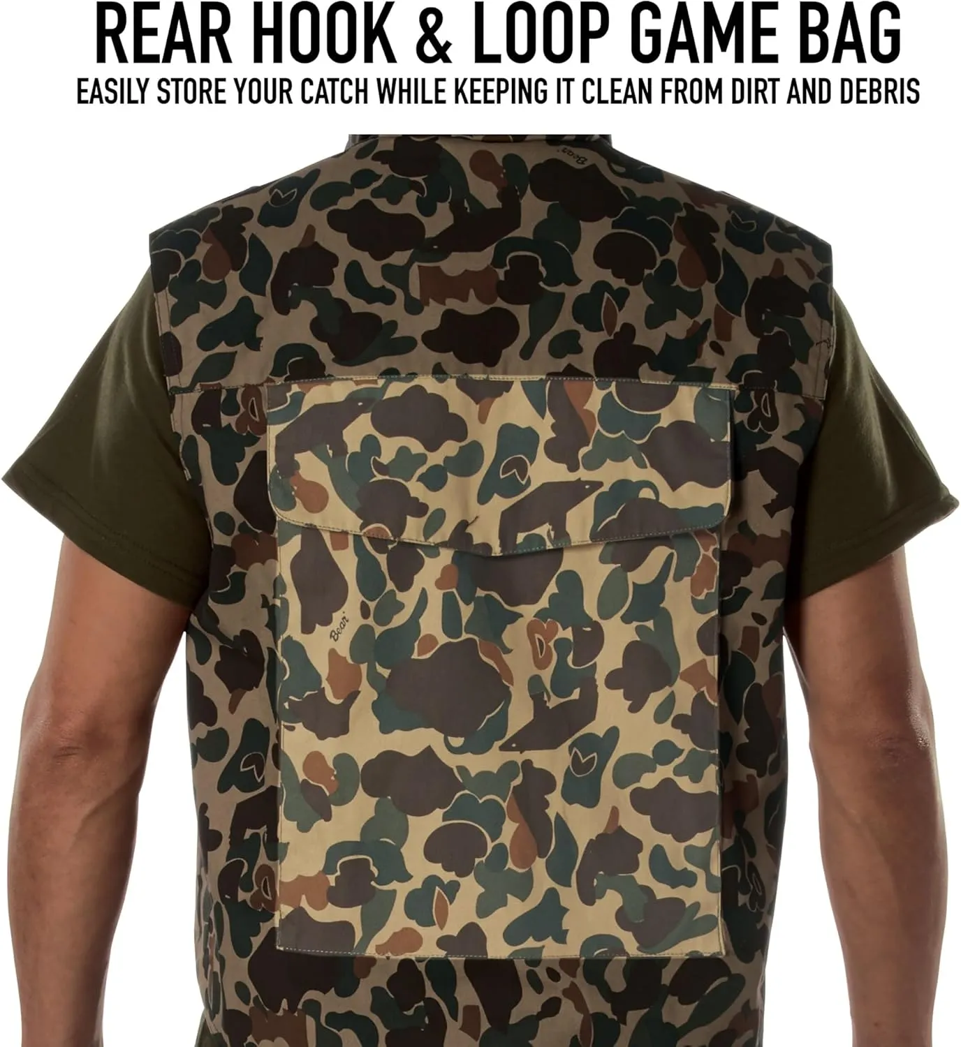 Rothco X Bear Archery Fred Bear Camo Ranger Vest – Tactical Vest with 10 Utility Pockets