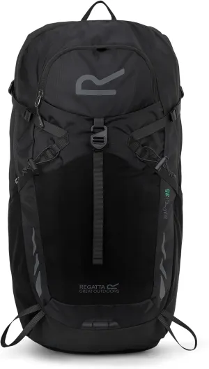 Rucksack Blackfell 35L, Reflective with Metal Frame Support - Perfect for Walking, Hiking, Camping & Trekking, Black, L, Casual