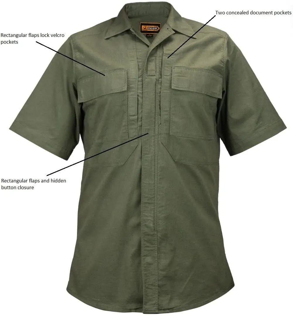 RYNO GEAR Tactical Poly Cotton RIP-Stop BDU Short Sleeve Shirt