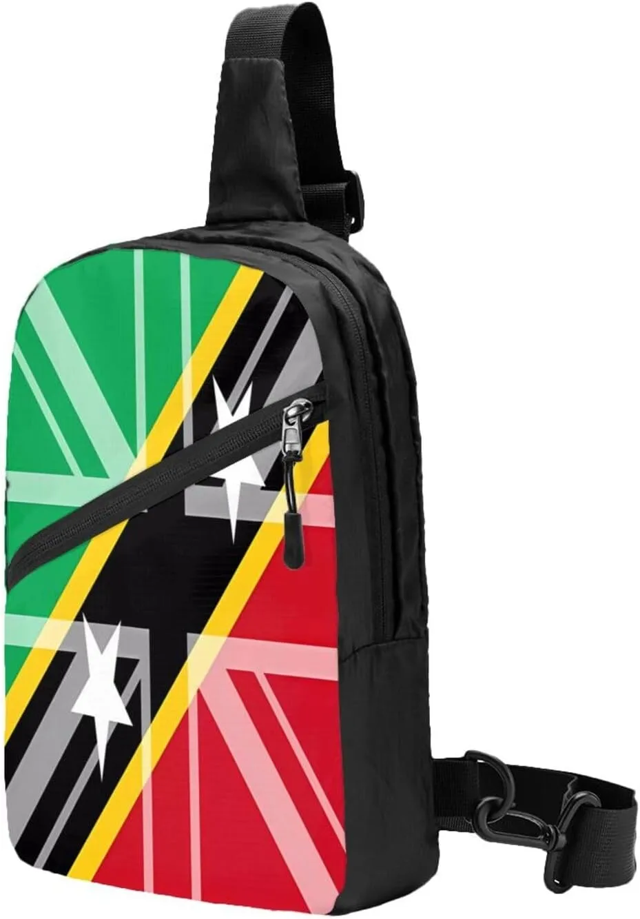 Saint Kitts Nevis UK Flag Crossbody Bag Portable Sling Bags Foldable Chest Daypack Reusable Sports Shoulder Backpack Diagonally Casual Rucksack Travel Bag