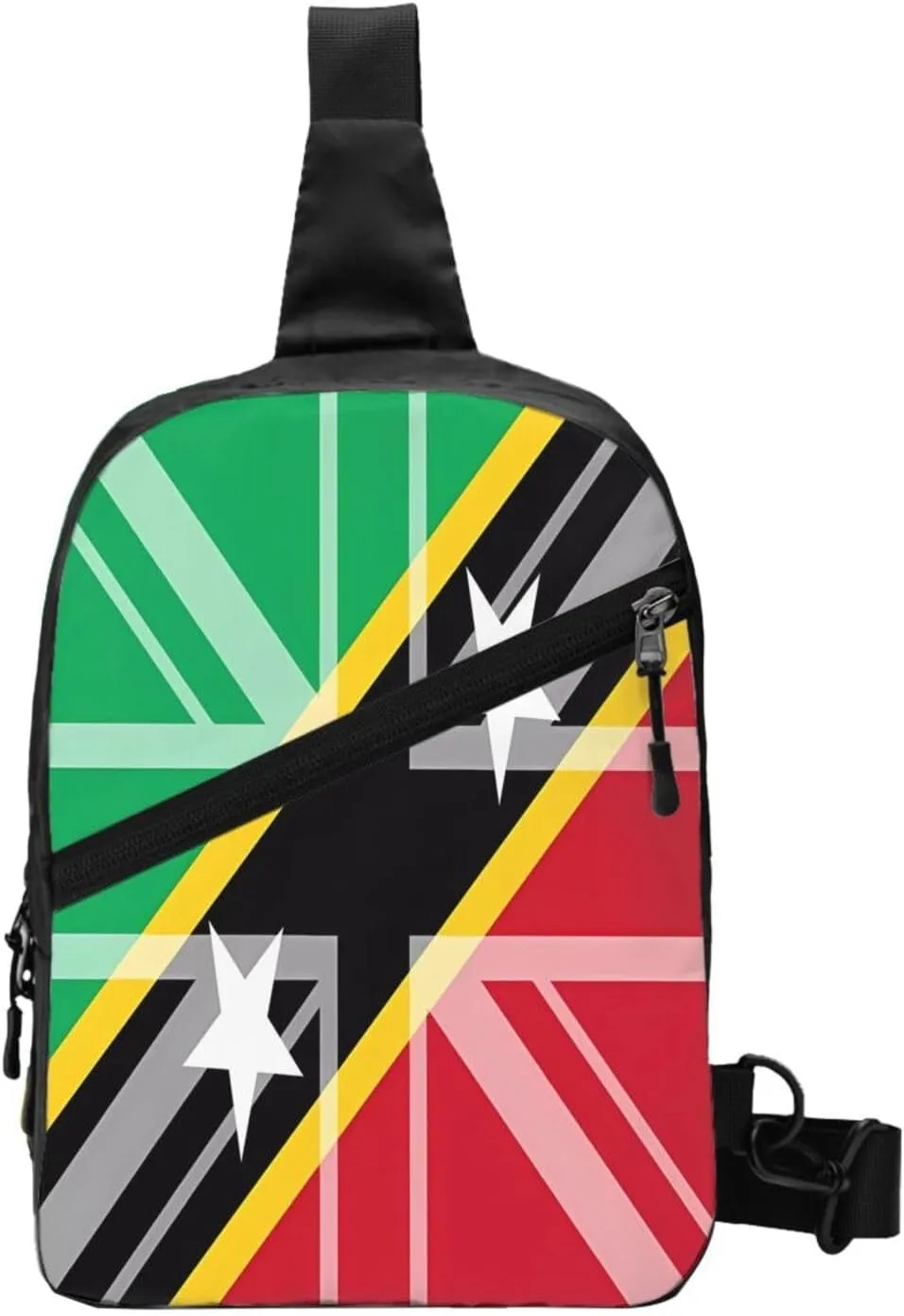 Saint Kitts Nevis UK Flag Crossbody Bag Portable Sling Bags Foldable Chest Daypack Reusable Sports Shoulder Backpack Diagonally Casual Rucksack Travel Bag