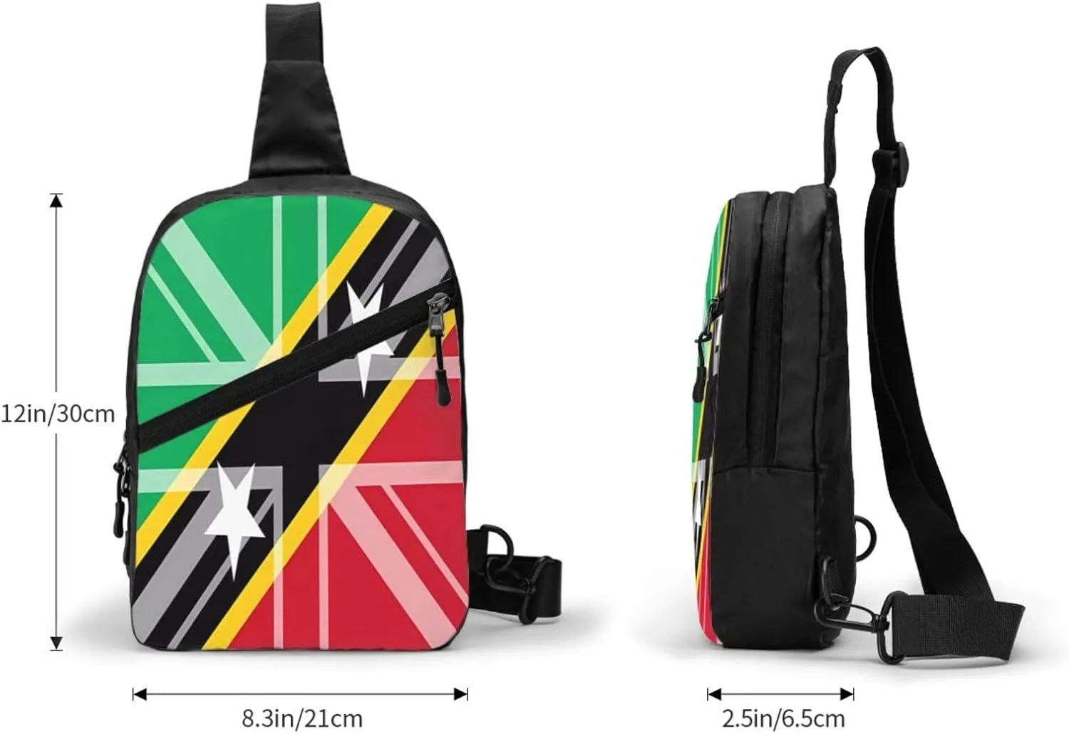 Saint Kitts Nevis UK Flag Crossbody Bag Portable Sling Bags Foldable Chest Daypack Reusable Sports Shoulder Backpack Diagonally Casual Rucksack Travel Bag