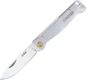 Sanrenmu Folding Knife with Pocket Clip Utility 6.61 Inch Length 12C27 Steel Blade Ligthweight EDC Knife 3Cr13 Handle PT711 (Silver)