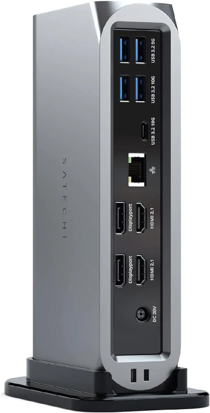 Satechi Thunderbolt 4 USB C Docking Station Multiport, 16 Ports, 96W PD Charging, up to 4 Screens 4K/60Hz, USB C Data and PD, 6 USB-A Ports, Micro/SD Card Readers, 2.5Gpbs Ethernet, for Mac/Windows