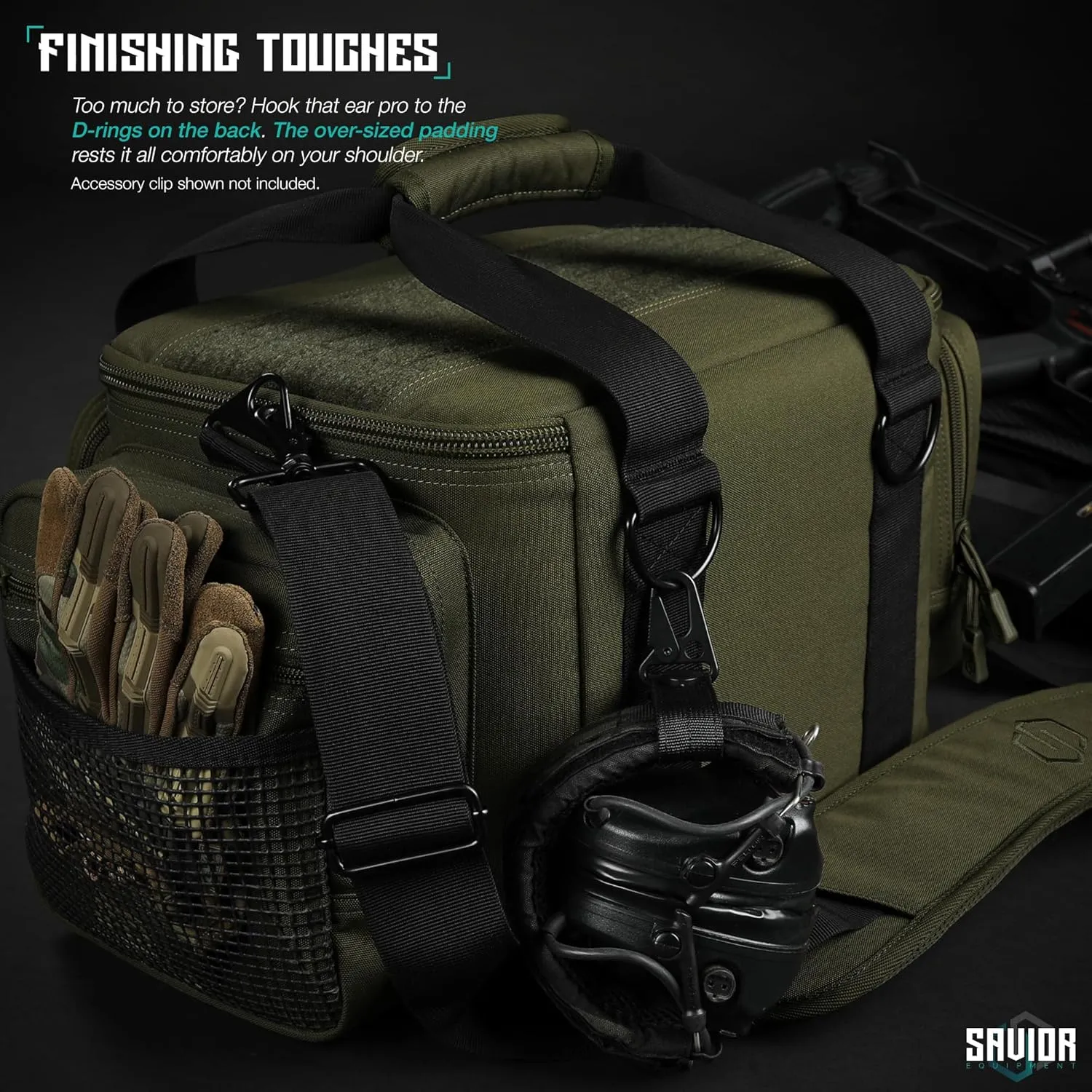 Savior Equipment Specialist Series Tactical Triple Pistol Shooting Range Hunting Duffle Bag Gun Carrying Case, Rigid Compartment Frame, Lockable Zippers, 3 Handgun Sleeves & Shoulder Strap Included