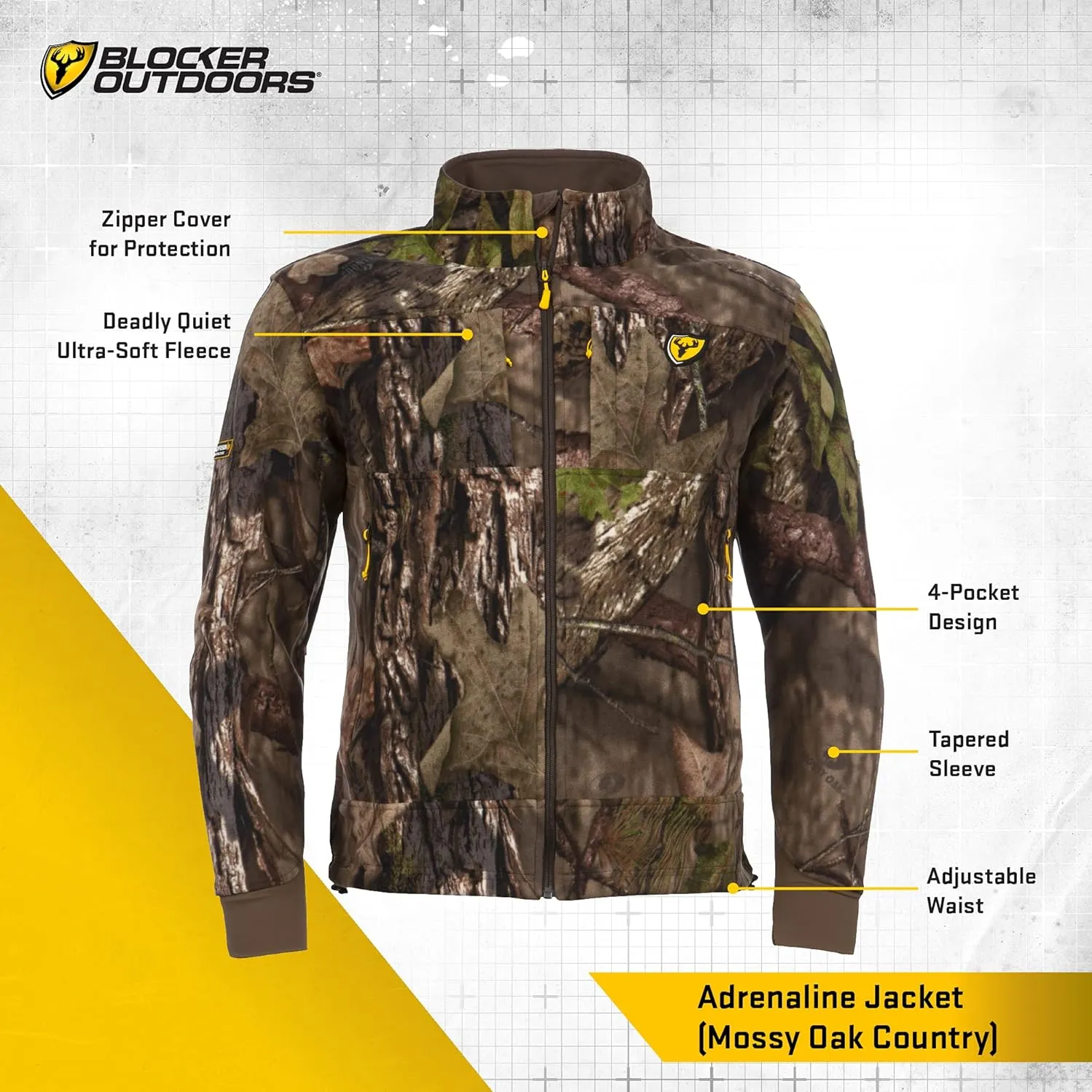 SCENTBLOCKER Adrenaline Camo Zip-Up Jacket for Men