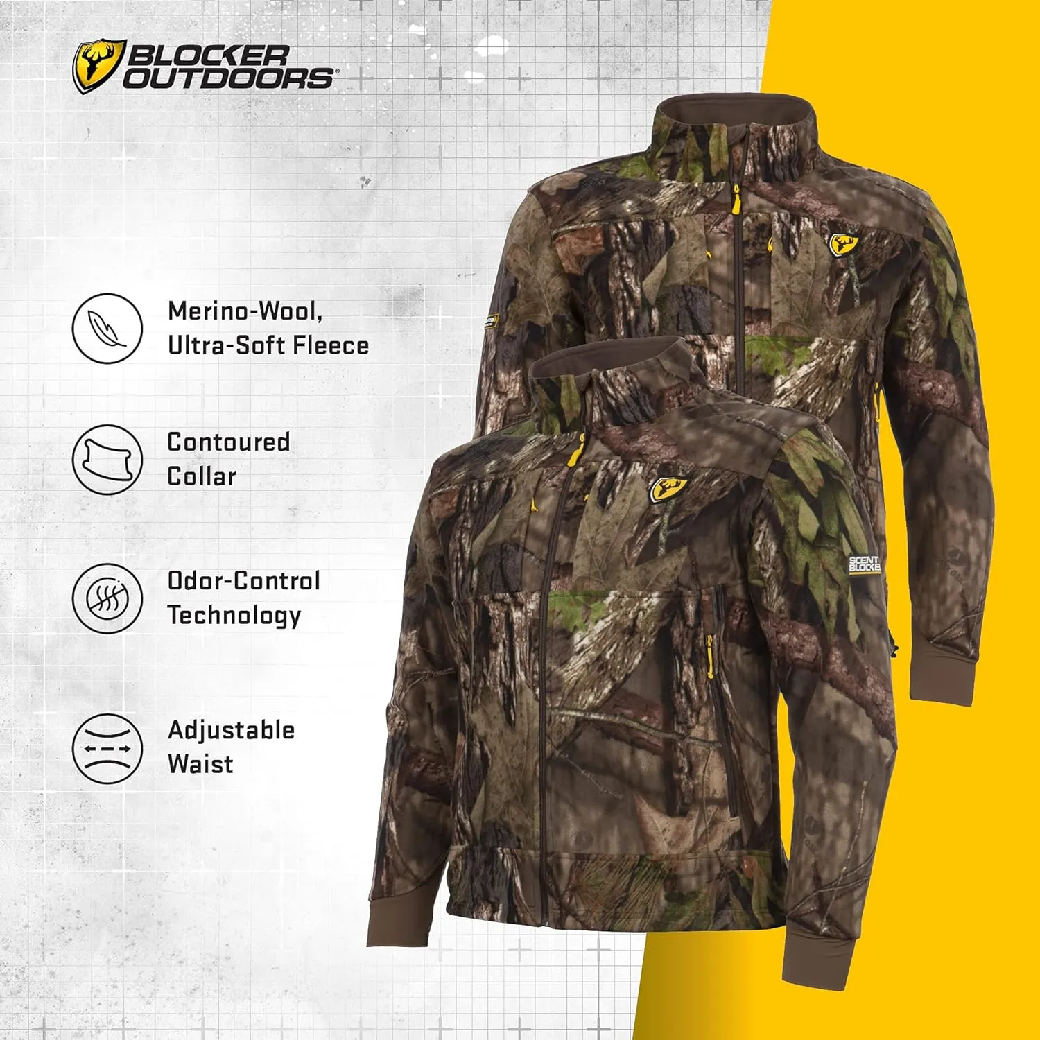 SCENTBLOCKER Adrenaline Camo Zip-Up Jacket for Men