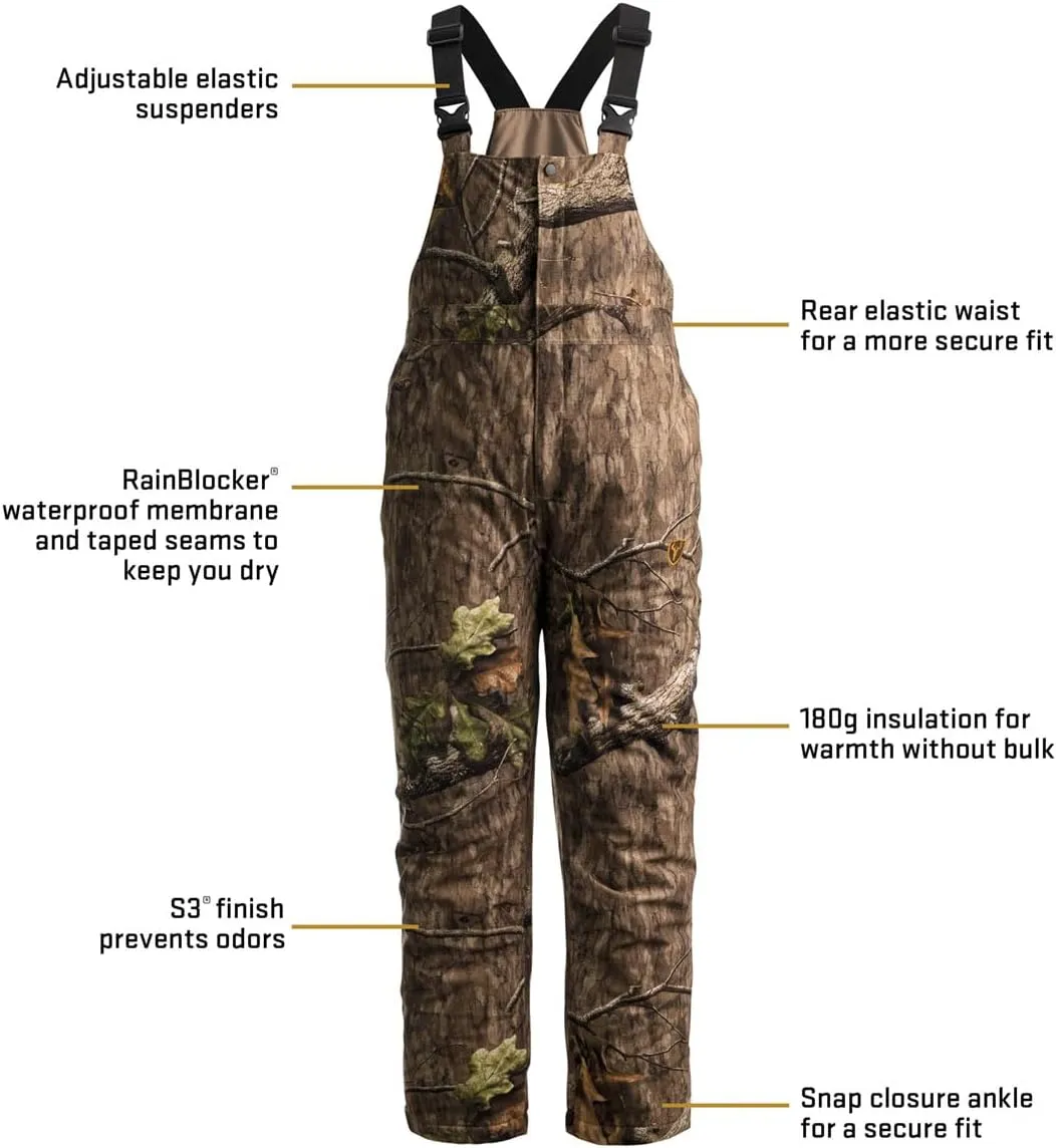 SCENTBLOCKER Scent Blocker Drencher Insulated Waterproof Camo Hunting Bibs for Men