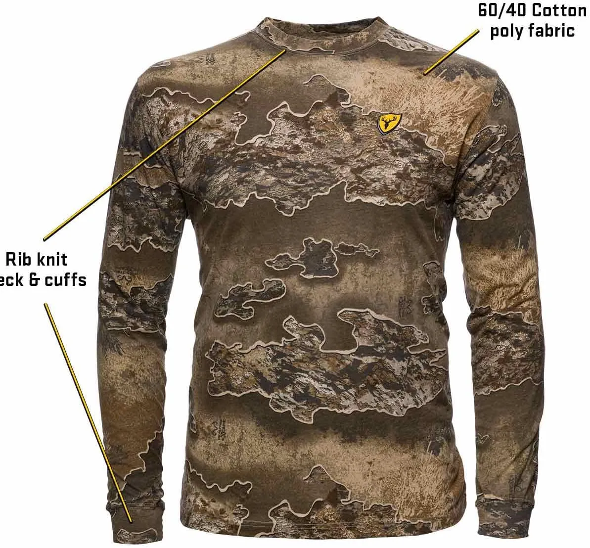 SCENTBLOCKER Scent Blocker Fused Cotton Lightweight Long-Sleeve Shirt, Camo Hunting Clothes