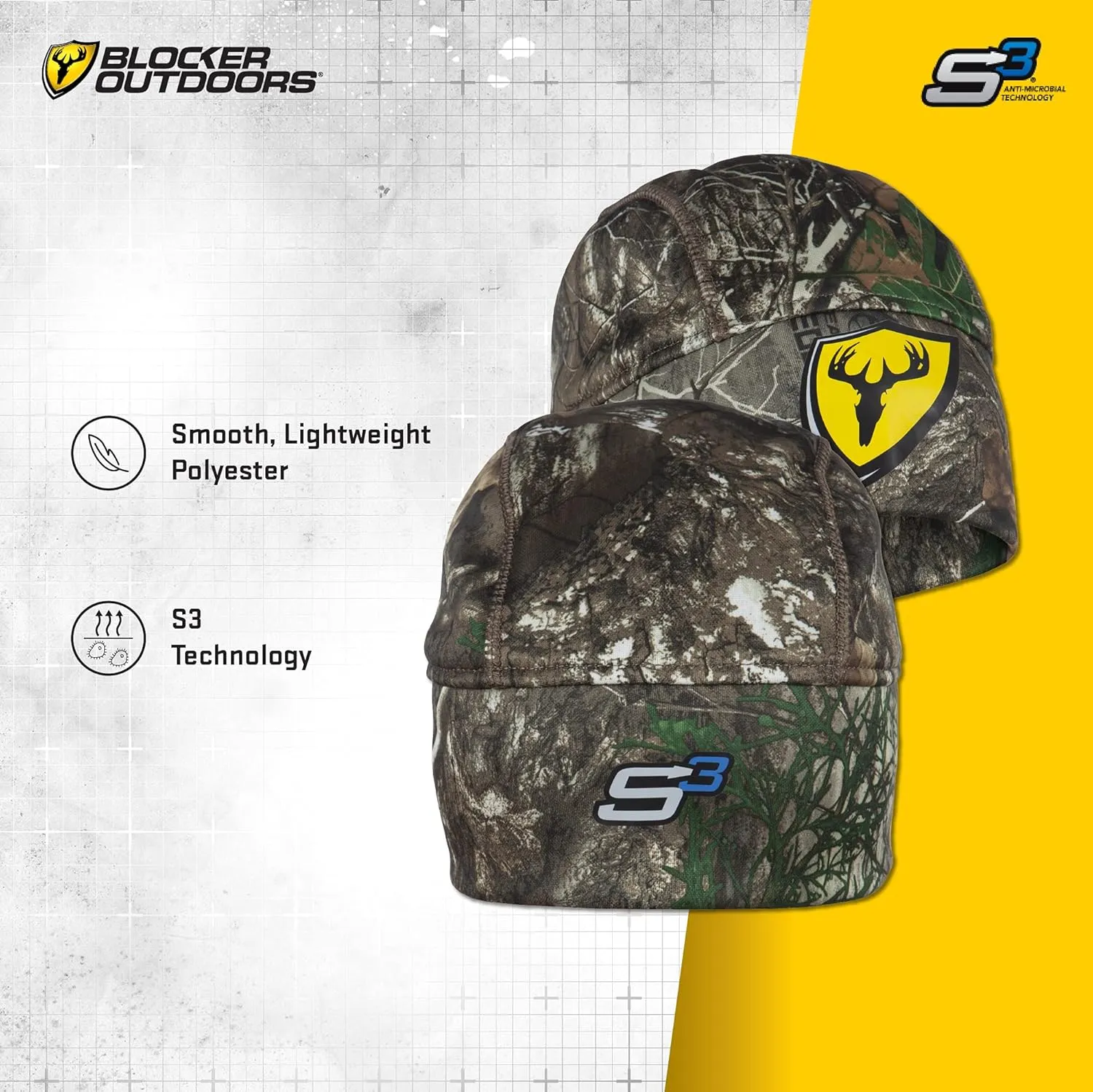 SCENTBLOCKER Shield Series S3 Midweight Camo Skull Cap