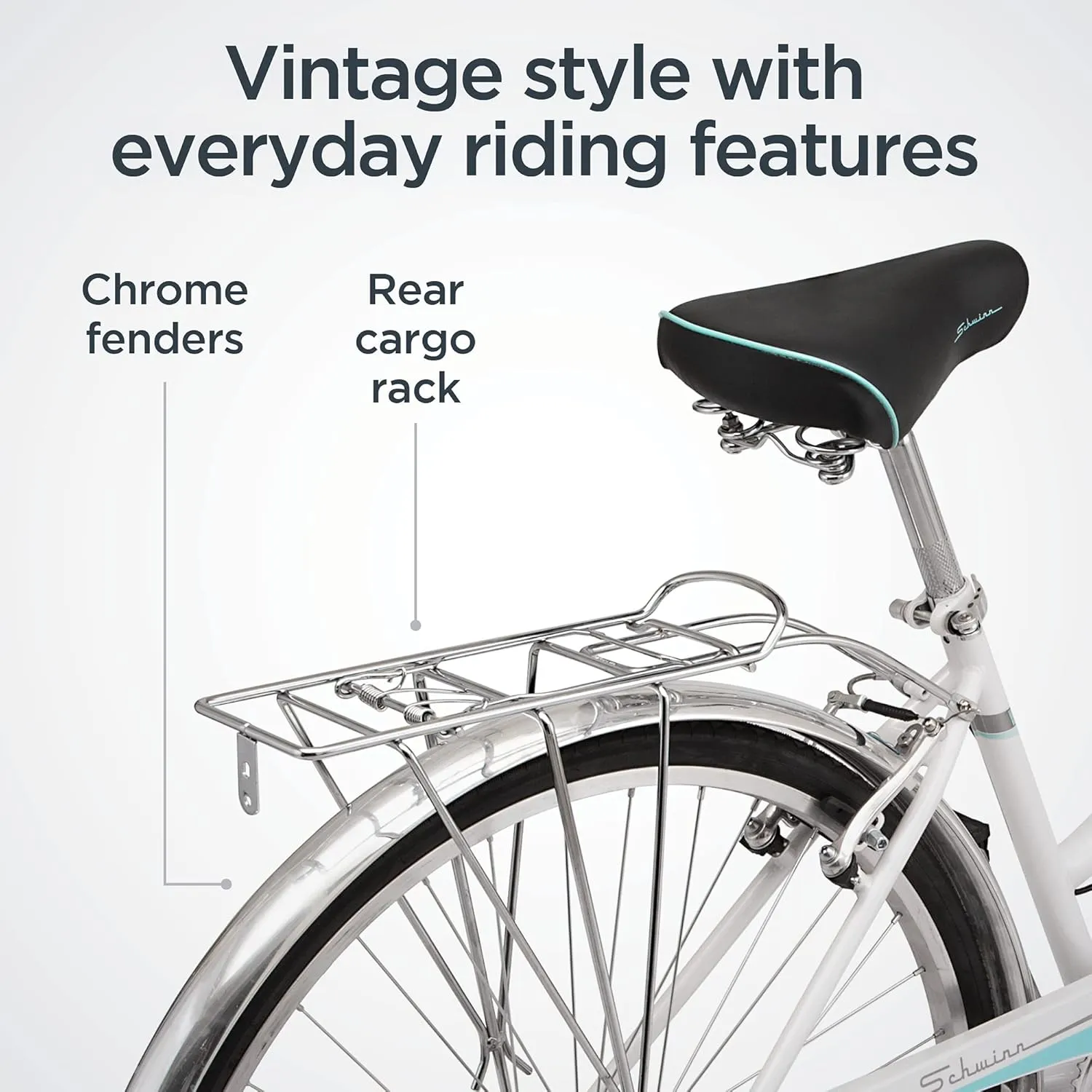 Schwinn Wayfarer Hybrid Bike, 700c Mens and Womens Bike, 7-Speed Hybrid Bicycle, Retro Steel Frame, Front and Rear Linear Pull Brakes, Fenders, Cargo Space, Adult Bicycle