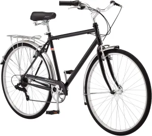 Schwinn Wayfarer Hybrid Bike, 700c Mens and Womens Bike, 7-Speed Hybrid Bicycle, Retro Steel Frame, Front and Rear Linear Pull Brakes, Fenders, Cargo Space, Adult Bicycle
