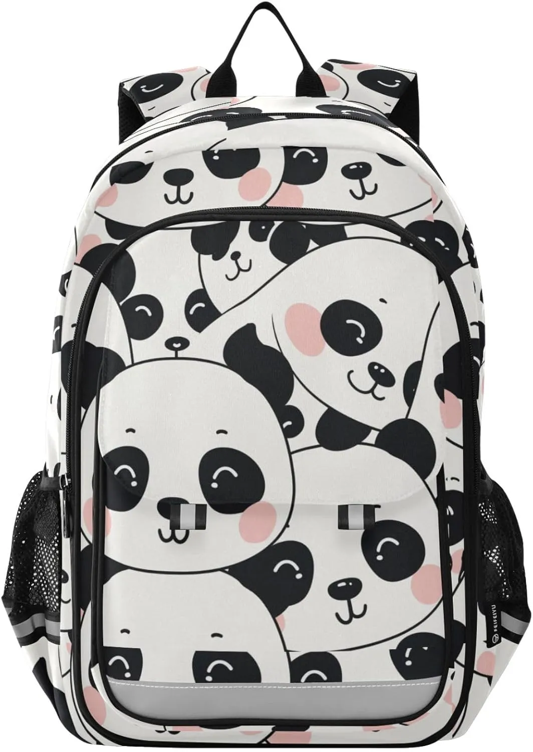 senya Chubby Shy Pandas Backpack Water-Resistant Bag Lightweight Bookbags with Reflective Strip