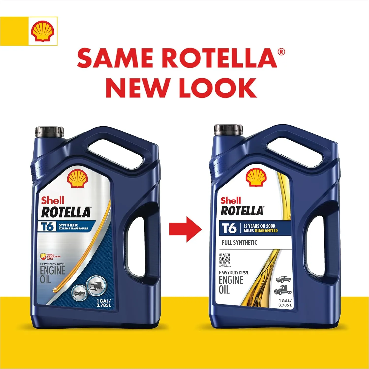 Shell Rotella T6 Full Synthetic 5W-40 Diesel Engine Oil, 1 Gallon