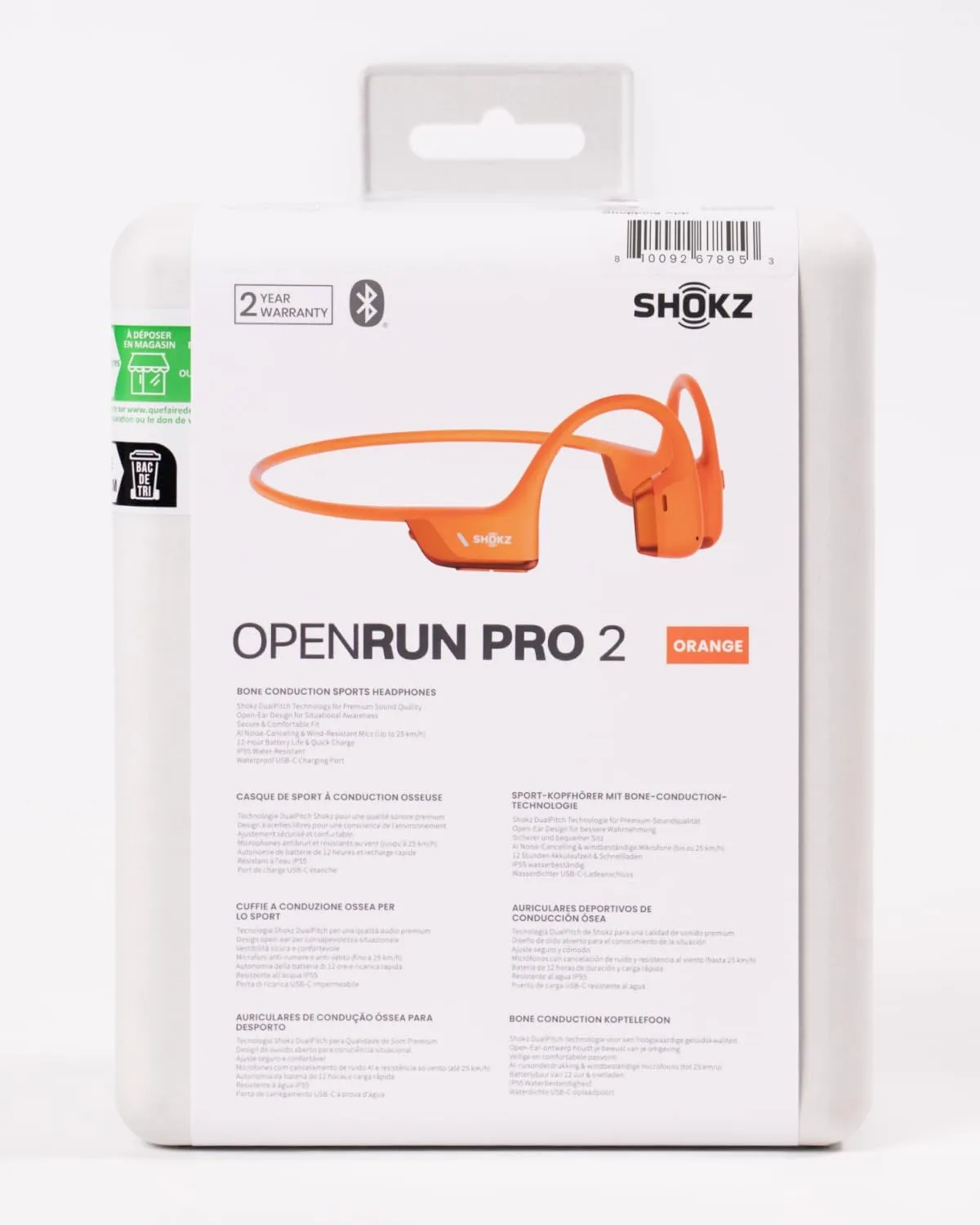 SHOKZ New OpenRun Pro 2 - Open-Ear, Bone Conduction Sport Headphones - with Reflective Strip - Sweat Resistant, Workout Headphones - Secure, Wireless, Comfortable Fit-Deep Bass and Smart Mic App