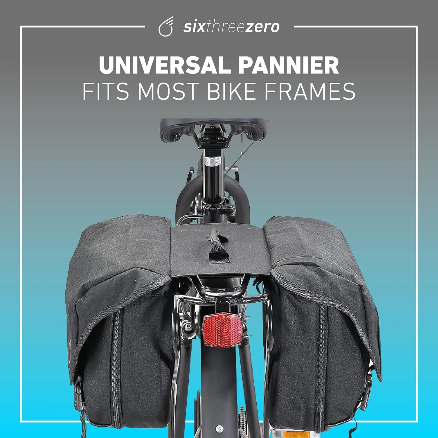 sixthreezero Dual Sided Bike Bag for Rear Rack, Waterproof Universal Bicycle Double Pannier Storage Bags, Cargo Trunk with Carry Handle